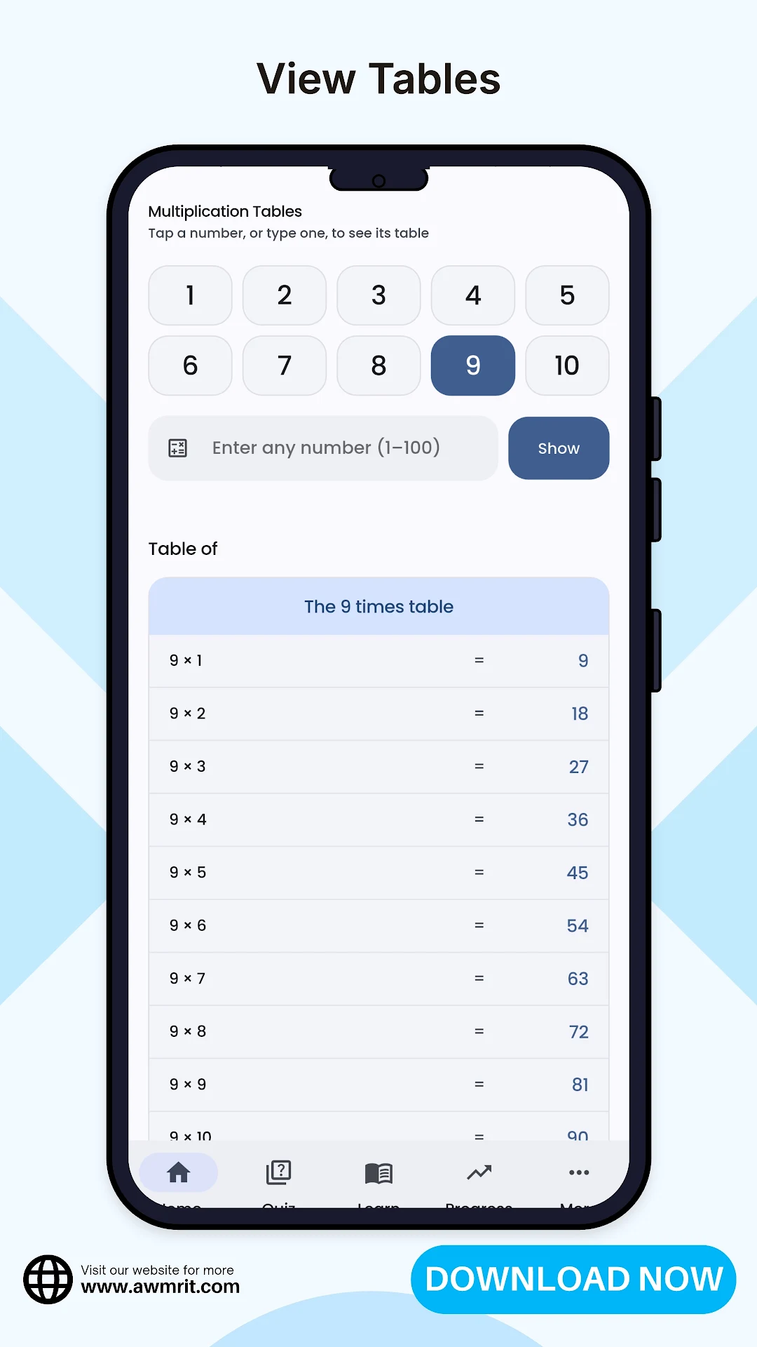 Multiplication Table - Quiz screenshot 2