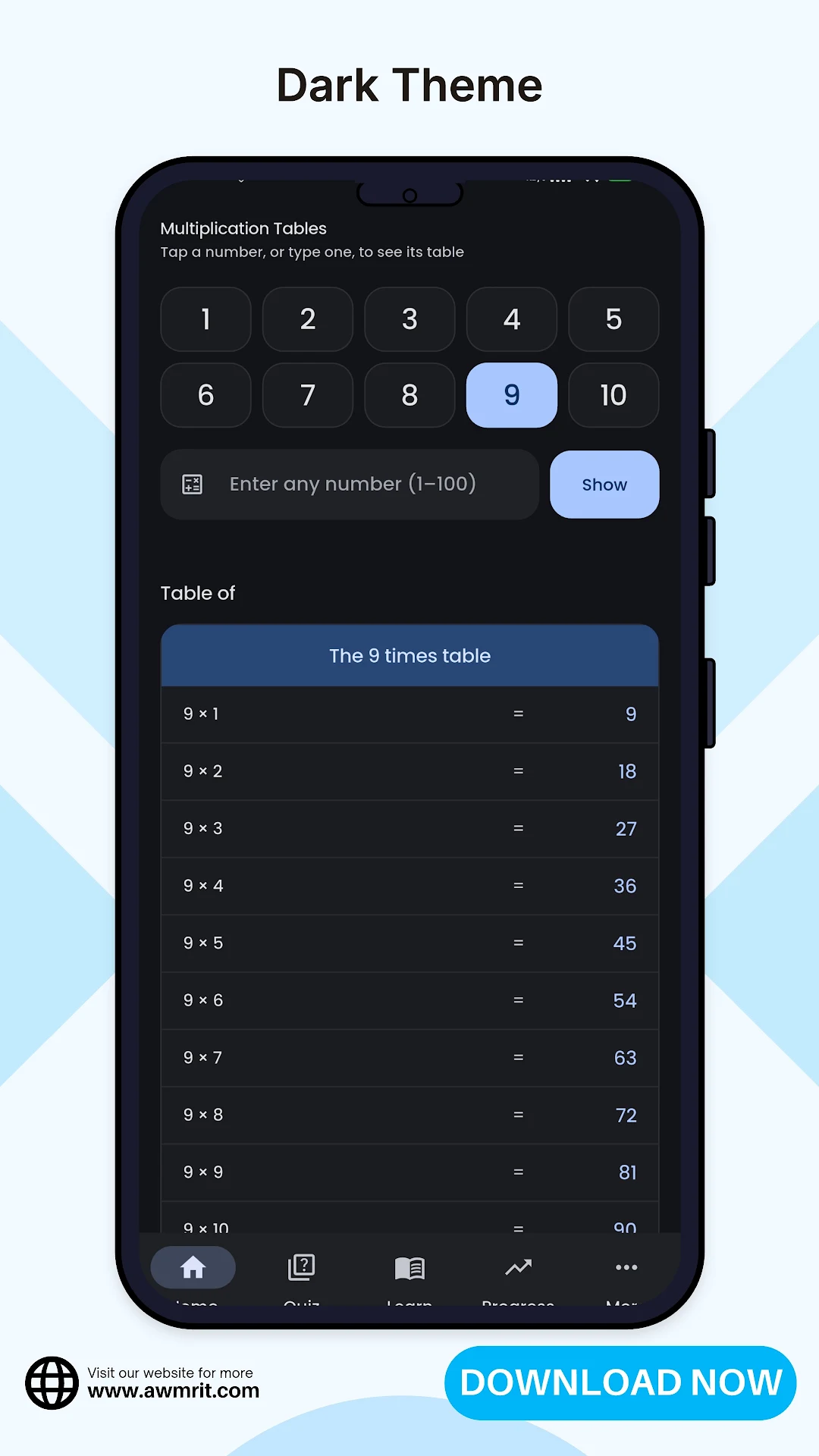Multiplication Table - Quiz screenshot 6