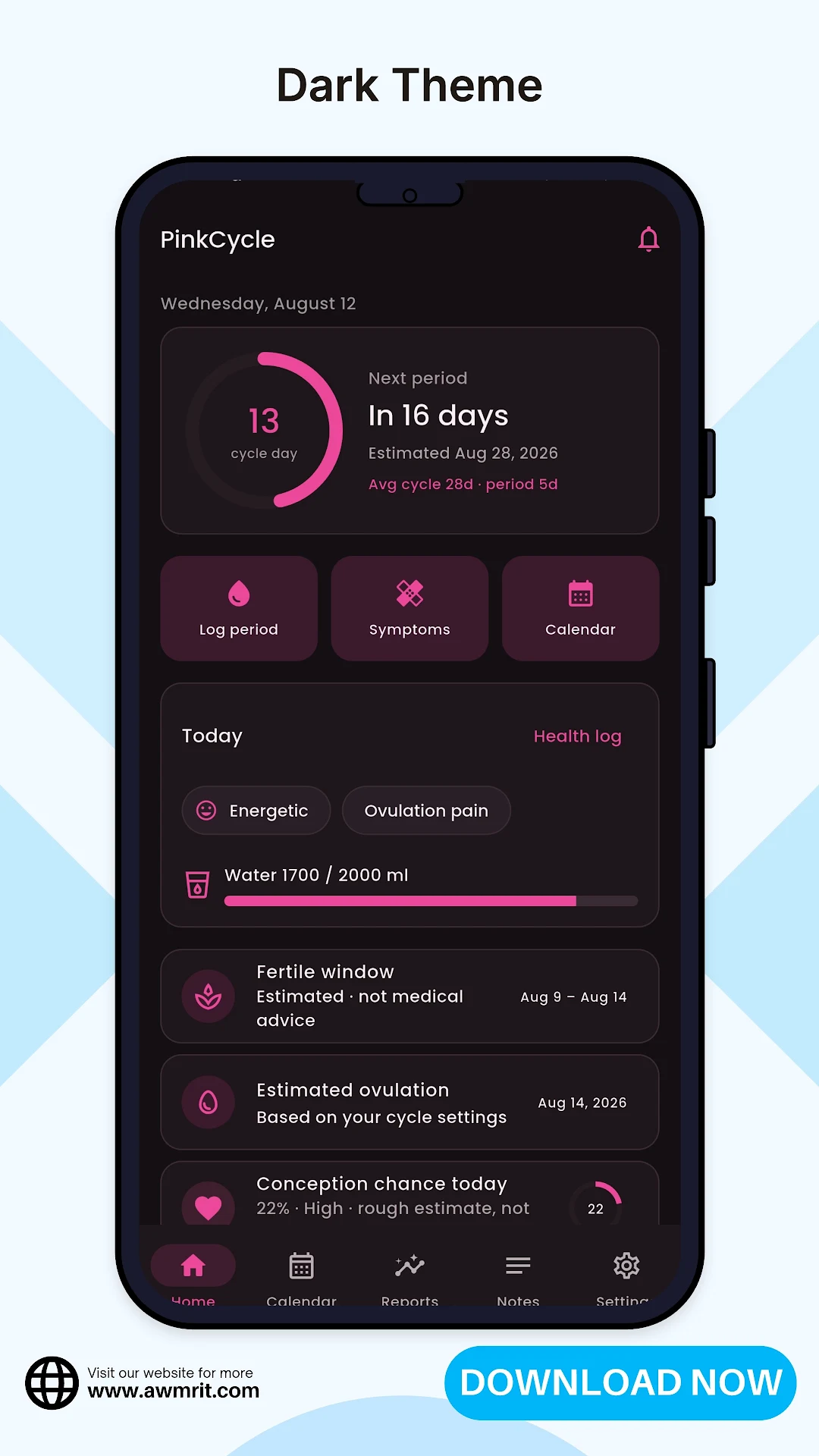 PinkCycle - Period Tracker screenshot 2