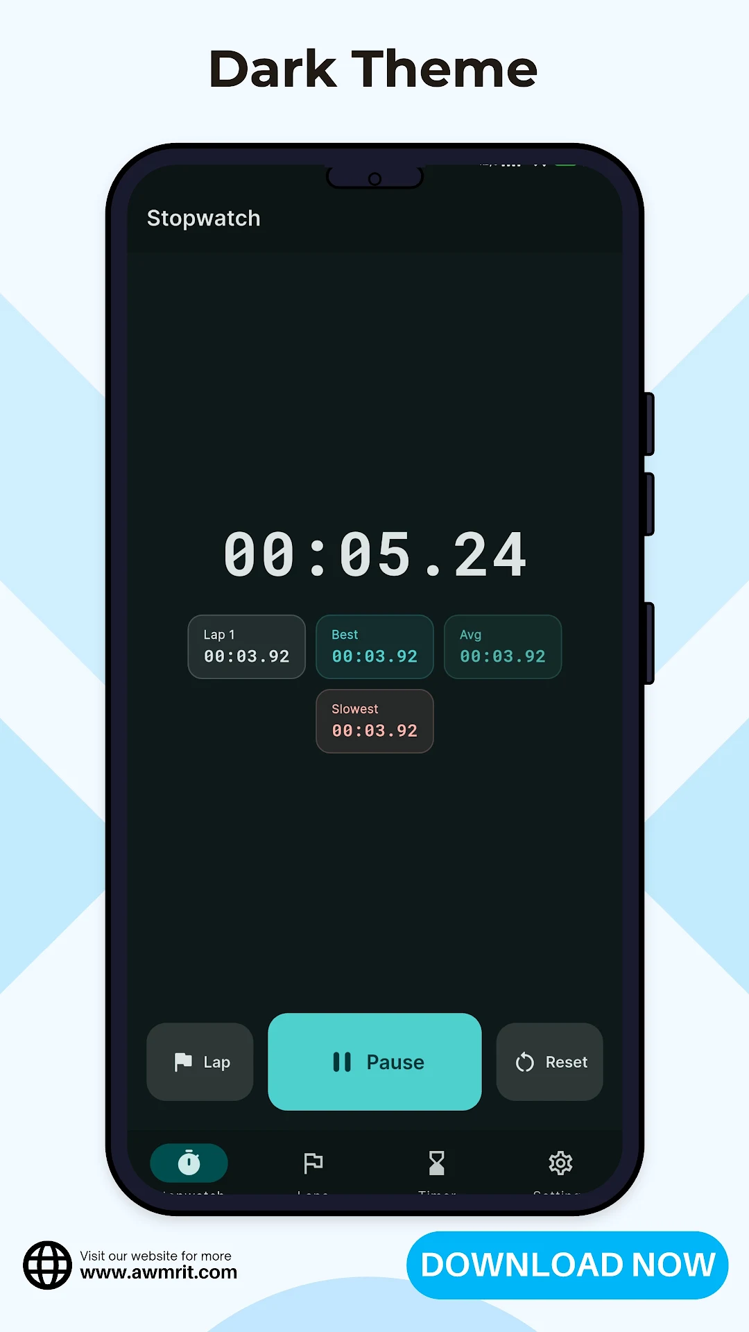 Stopwatch - Precise Laps & Timer screenshot 5