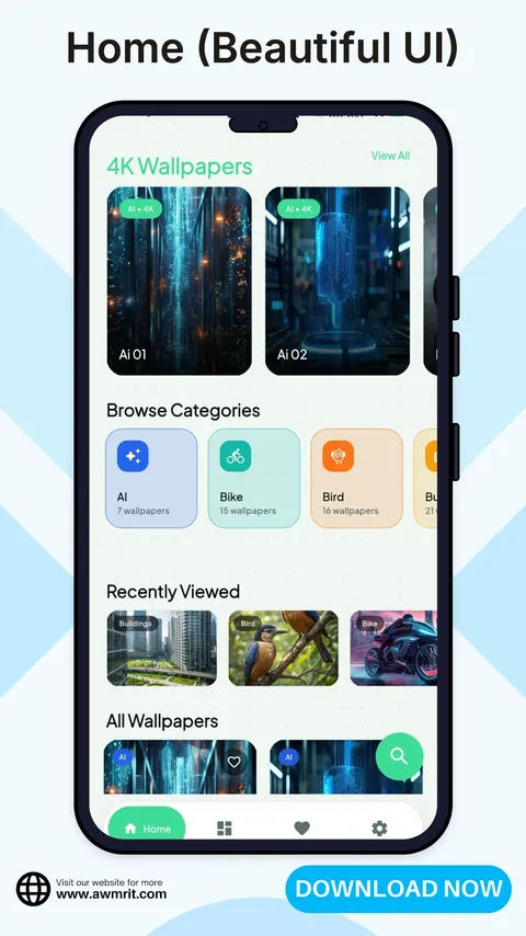 4K Wallpapers home screen